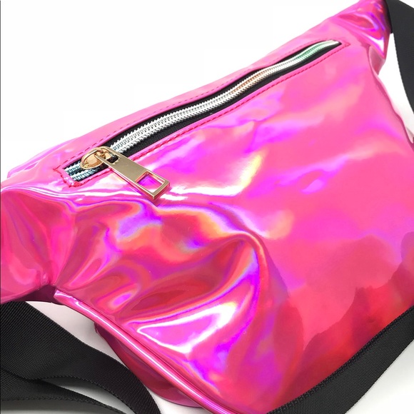 Fanny Pack Polyurethane Mini Bag w Rainbow Shine - Picture 4 of 5